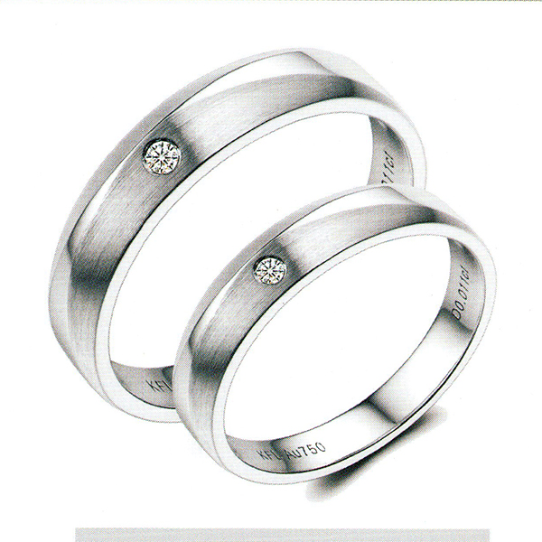 ผลงานรับสั่งทำจากโรงงานจิวเวลรี่แหวนคู่แต่งงานแหวนตัวเรือนทองคำขาวฝังเพชรแท้1522