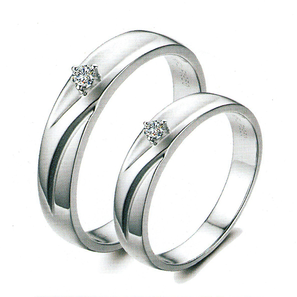 ผลงานรับสั่งทำจากโรงงานจิวเวลรี่แหวนคู่แต่งงานแหวนตัวเรือนทองคำขาวฝังเพชรแท้1523