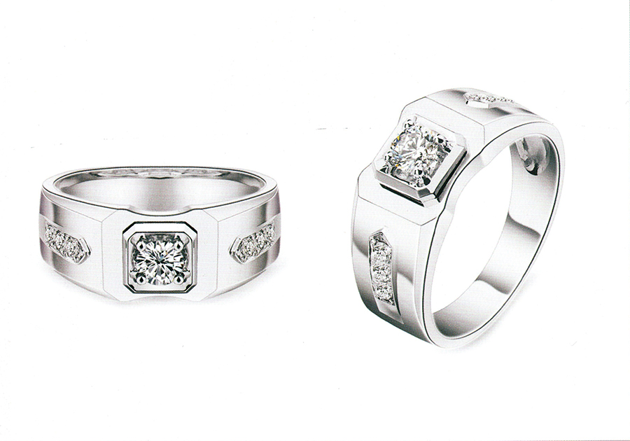 แบบตัวอย่างแหวนชายเพชรแท้ทองคำแท้แหวนชูแหวนแต่งงานแหวนคู่1961