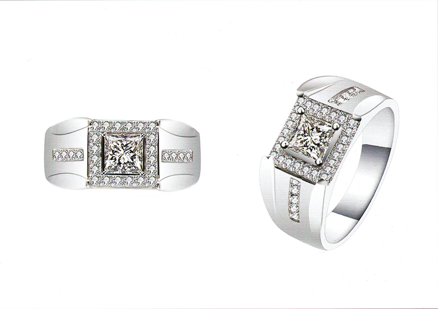 แบบตัวอย่างแหวนชายเพชรแท้ทองคำแท้แหวนชูแหวนแต่งงานแหวนคู่1972