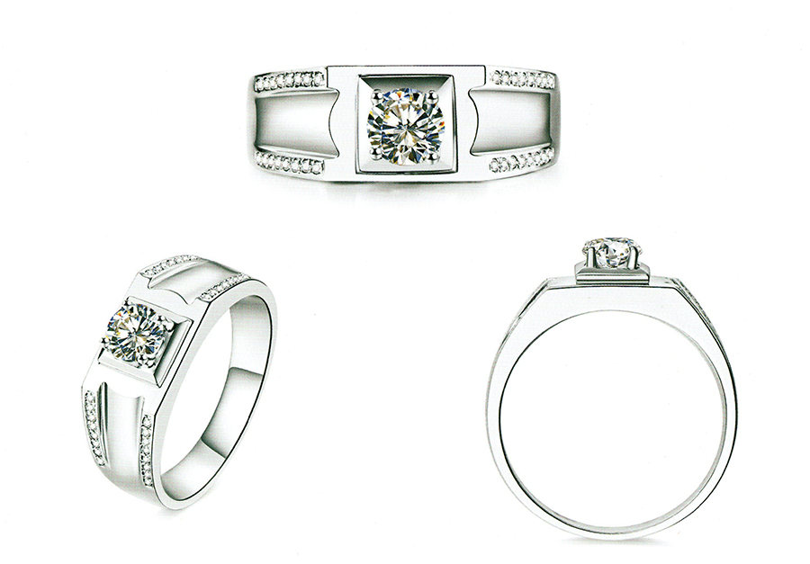 แบบตัวอย่างแหวนชายเพชรแท้ทองคำแท้แหวนชูแหวนแต่งงานแหวนคู่1991