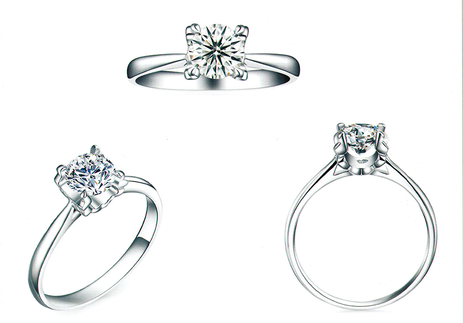 แบบตัวอย่างแหวนเพชรแท้ทองคำแท้แหวนชูแหวนแต่งงานแหวนคู่1051