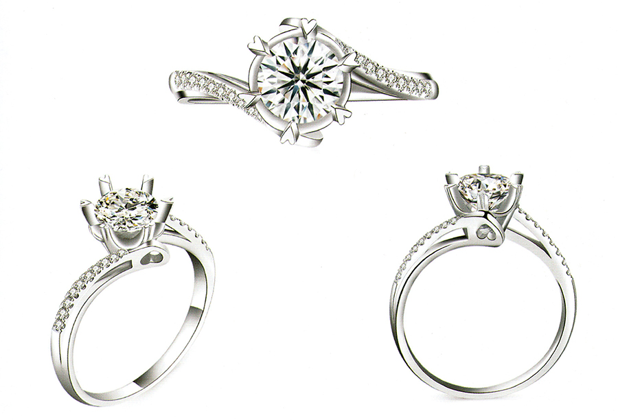 แบบตัวอย่างแหวนเพชรแท้ทองคำแท้แหวนชูแหวนแต่งงานแหวนคู่1071