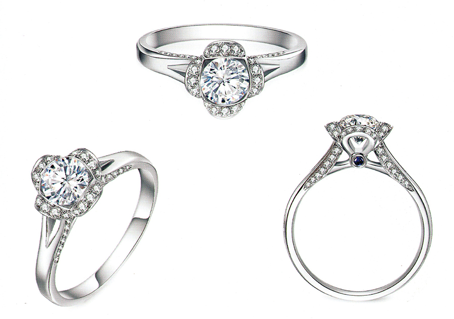 แบบตัวอย่างแหวนเพชรแท้ทองคำแท้แหวนชูแหวนแต่งงานแหวนคู่1091